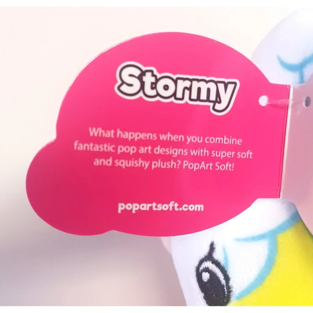 NOB Pop Art Soft STORMY Rainbow White Mini Elephant Bean Filled Mystery Plush